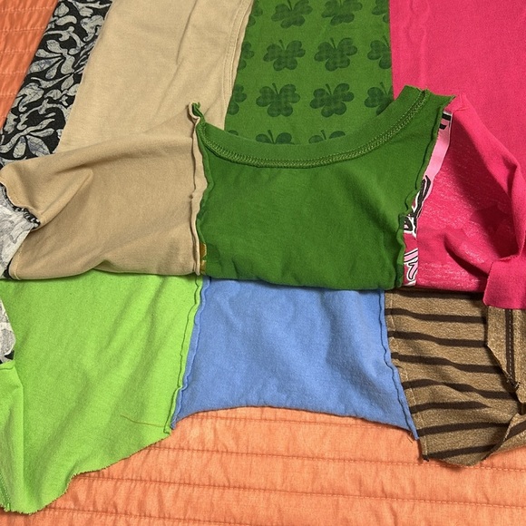 Handmade Recycled Upcycled T Shirt Skirt One of a Kind Unique approx size M - Picture 13 of 14